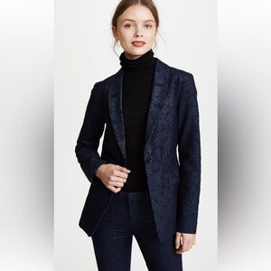NWT JBrand Layla Blazer in Navy Floral Jacquard.